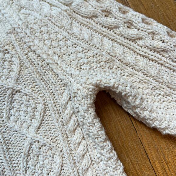 L.L. Bean Signature Fisherman Sweater Cable Knit Side Zippers Tri Color Size XXS - Picture 9 of 13